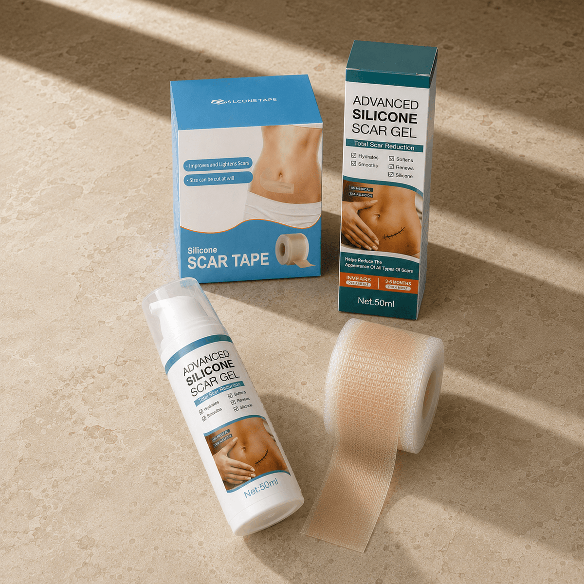 Cesera Narbenpflege-Routine — Silikon-Rolle & Gel