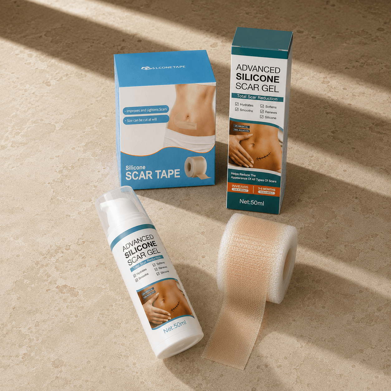 Cesera Narbenpflege-Routine — Silikon-Rolle & Gel